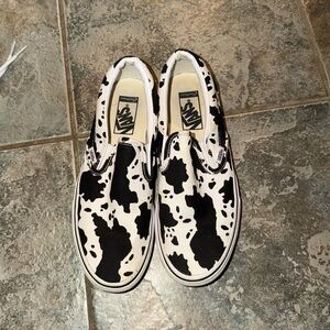 Customized Van Slip-On Cow Print Sneaker